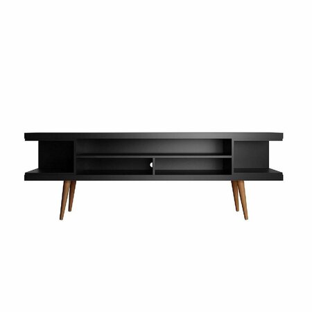DESIGNED TO FURNISH 70.47 in. Utopia TV Stand with Splayed Wooden Legs & 4 Shelves Black DE3059134